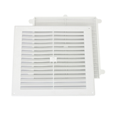 9x9 inch white louvred vent with removable flyscreen, triple brick course size