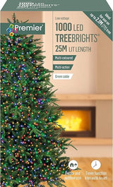 Premier 1000 LED Multi Action Treebrights With Timer - Multi/Green Cable