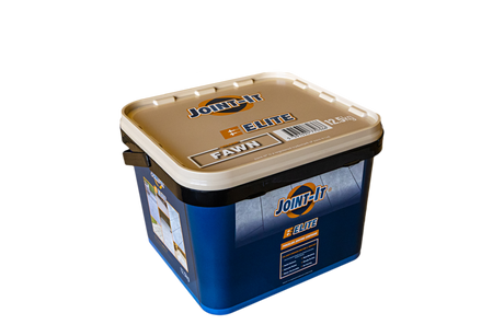 Joint-It Elite Fawn jointing compound tub, angled packaging shot