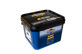 Angled view of the Joint-It Elite Midnight jointing compound bucket showing the dark charcoal grout colour for porcelain and stone paving