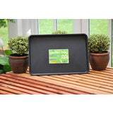 Garland Standard Garden Tray in black plastic, 56 x 40cm with a 9 litre capacity, used under pots and seed trays for irrigation and drainage on greenhouse staging.