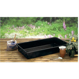 Garland Titan Garden Tray in black plastic, 100 x 55cm with a 15cm depth and 65 litre capacity, the deepest Garland garden tray for large scale greenhouse watering.