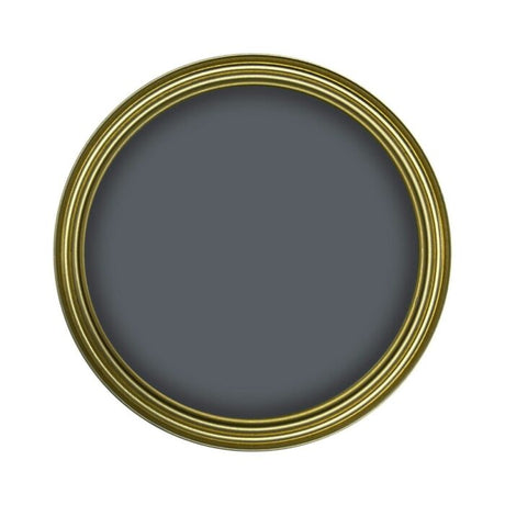 Rustins Grey Satin radiator enamel paint tin close up