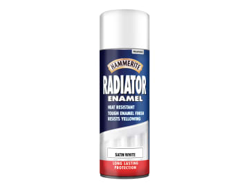 Hammerite radiator enamel aerosol satin white spray can, 400ml