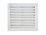 White plastic louvre vent 9x9 showing angled ventilation slats close up