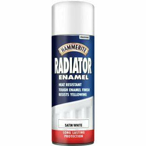 Hammerite radiator enamel aerosol can, satin white 400ml