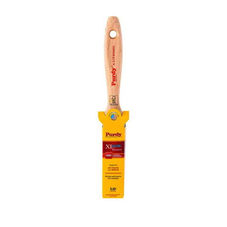 Purdy Monarch XL Elite 1 inch paint brush close up of bristles and ferrule
