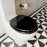 Croydex Quartz Black toilet seat showing quartz-effect thermoset finish