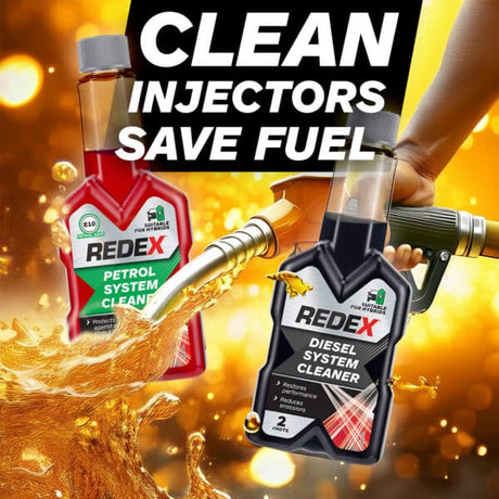 Infographic showing how regular use of Redex diesel additive helps save fuel and reduce diesel engine running costs