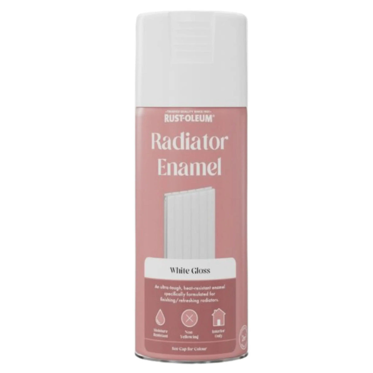Rustoleum Radiator Enamel White Gloss 400ml aerosol spray can