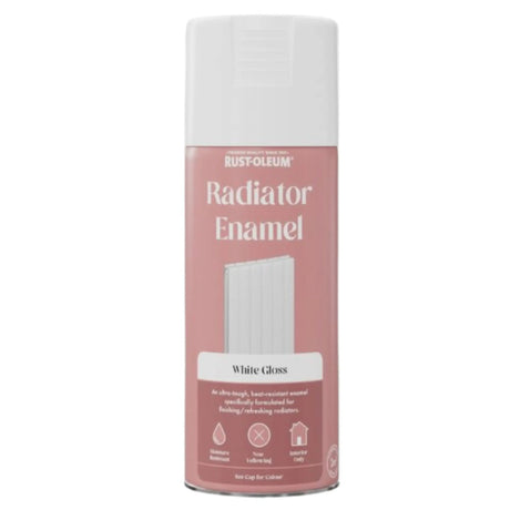Rustoleum Radiator Enamel White Gloss 400ml aerosol spray can
