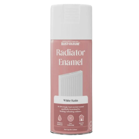 Rust-Oleum Radiator Enamel White Satin 400ml aerosol spray can