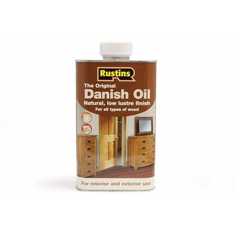 Rustins Original Danish Oil 250ml tin, clear penetrating wood finishing oil