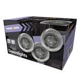 Powermaster fixed GU10 downlight fitting, brushed chrome finish, product photo