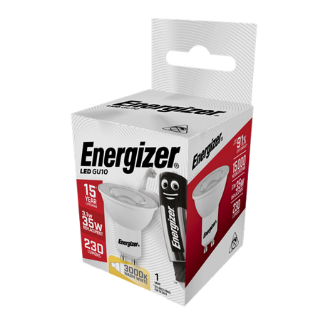 Energizer S8821 LED GU10 bulb, 230 lumens, 3.1W, warm white 3000K