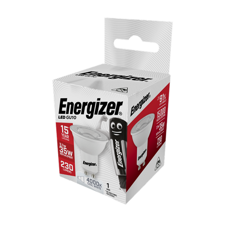 Energizer GU10 LED bulb 230 lumen 4000K cool white, GU10 twist-fit base