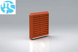 Terracotta louvred grille vent with round spigot fitted to a ducting outlet