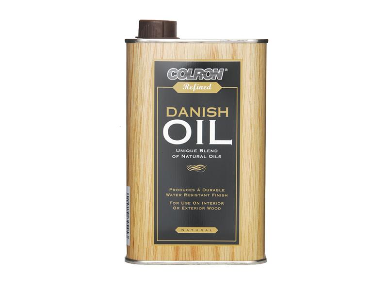 Ronseal Colron Refined Danish Oil Clear 500ml container label detail
