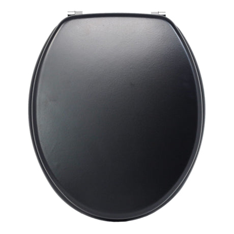 Blue Canyon Hampton black MDF toilet seat, full product view