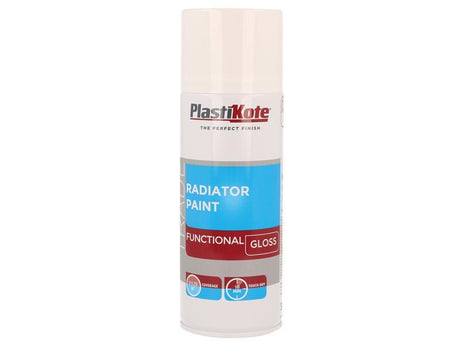 PlastiKote Trade Radiator Spray Paint Gloss White 400ml can