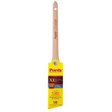 Purdy Dale XL Elite 1.5 inch paint brush lying flat on white background showing full angled profile