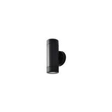 Coast Neso wall light GU10 up and down, black plastic, mounted view