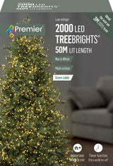 Premier 2000 LED Multi Action Treebrights With Timer - Warm White/Green Cable