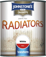 Johnstone's Paint For Radiators 750ml tin, white gloss finish