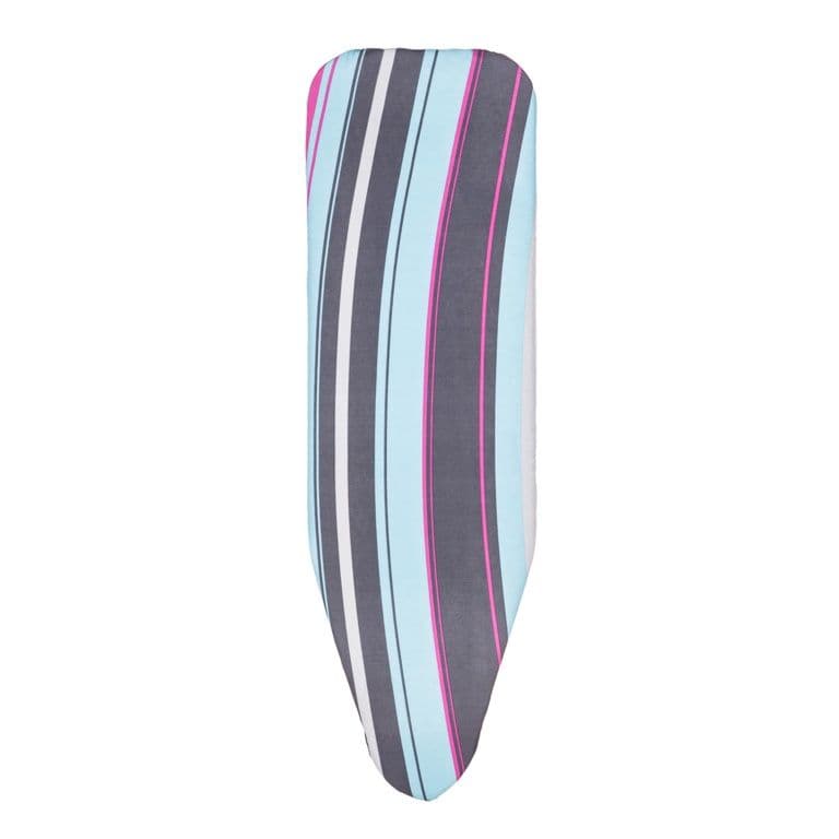 Minky Deluxe ironing board cover laid flat showing the nose pocket and thick padded surface