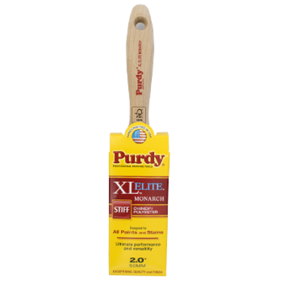 Purdy Monarch XL Elite 2 inch synthetic paint brush with beavertail hardwood handle and stainless steel ferrule