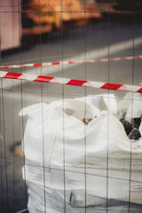 Rubble sack filled with construction waste at a building site, general usage example