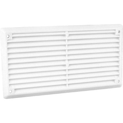 Brown louvre air vent grille, overall size 160 x 85mm, for a single brick course wall opening