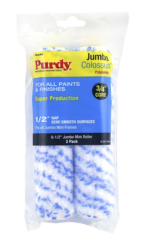 Purdy Colossus Jumbo Mini roller sleeve, 6.5 inch with 0.5 inch nap, pack of two sleeves