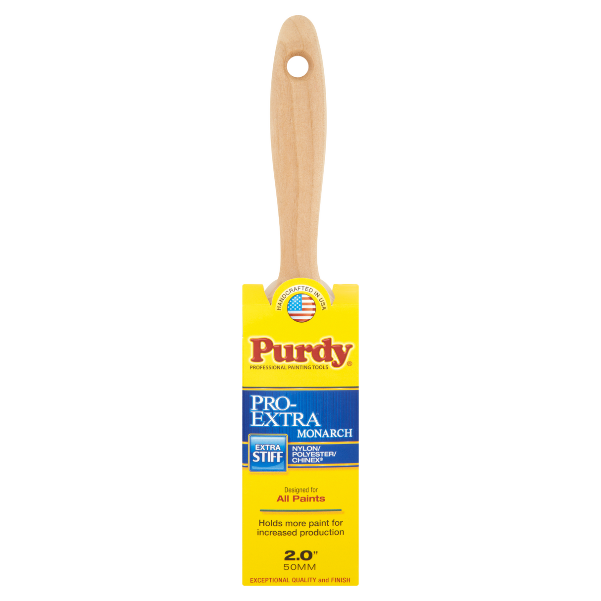 Purdy Pro Extra Monarch brush shown from the side