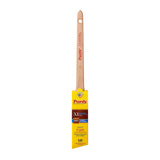 Purdy Dale XL Elite 1 inch paint brush lying flat with rattail handle and stainless steel ferrule visible