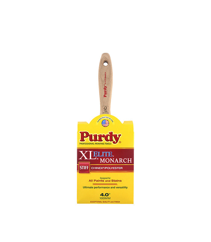 Purdy 4 inch paint brush from the Monarch XL Elite range used for painting large flat surfaces