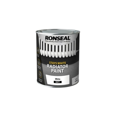 Ronseal Stay White Radiator Paint Matt 750ml tin
