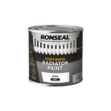 Ronseal Stays White Radiator Paint Matt 250ml packaging