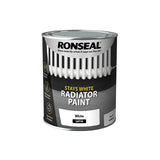 Ronseal Stays White One Coat Radiator Paint Satin 750ml packaging