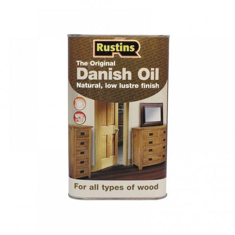 Rustins Original Danish Oil 5 litre container, bulk size wood finishing oil