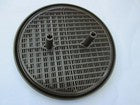 Brown round louvre air vent duct cover with flyscreen for pipe and tube openings
