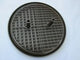 Brown round louvre air vent duct cover with flyscreen for pipe and tube openings
