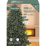 Premier 2000 LED Multi Action Treebrights With Timer - White/Green Cable