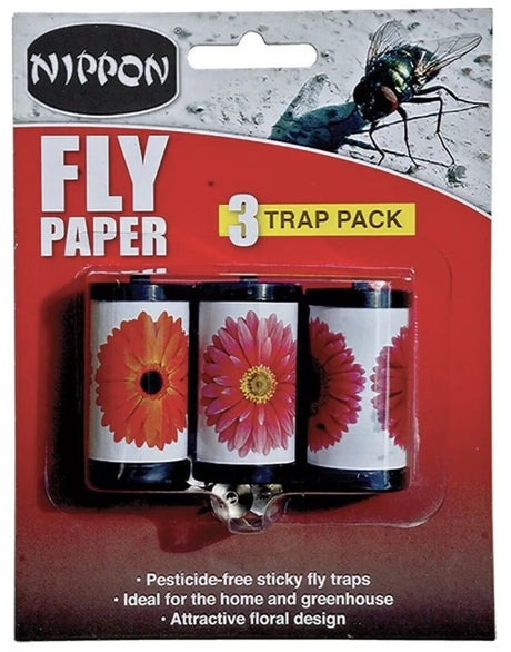 Nippon Fly Papers 3 pack, pesticide-free sticky fly trap box