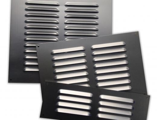 9 x 3 inch aluminium louvre vent designed to fit a single brick course opening