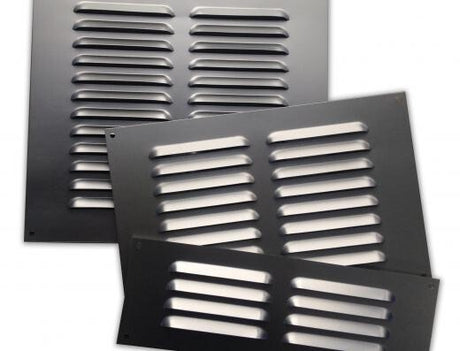 9 x 3 inch aluminium louvre vent designed to fit a single brick course opening
