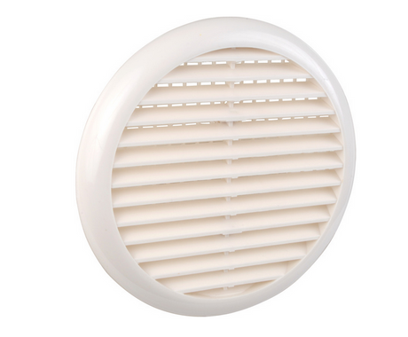 White circular louvre vent product photo showing round slatted design