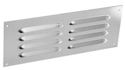 Securit aluminium louvre air vent cover 9 x 3 inch silver slotted grille