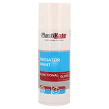 PlastiKote Radiator Spray Paint 400ml aerosol can, gloss white finish