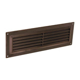 Securit brown plastic louvre vent 9 x 3 inch with fixed flyscreen, product photo